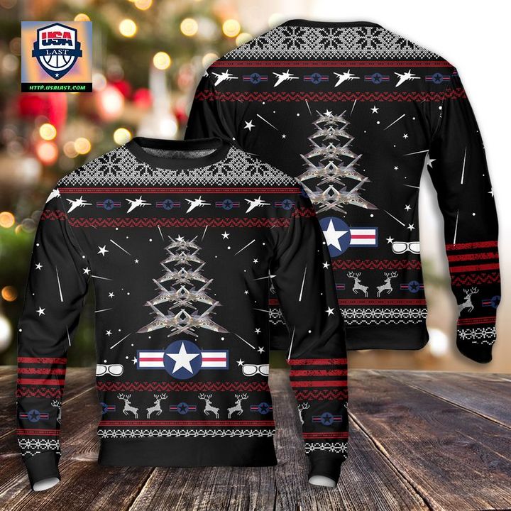 US Air Force General Dynamics F-111 Aardvark Christmas Tree AOP Sweater