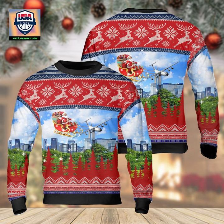 US Air Force Hanoi Taxi Lockheed C-141 Starlifter Christmas AOP Sweater