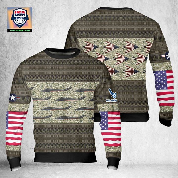 US Air Force Lockheed YF-117A Nighthawk US Flag Paint Scheme Sweater 3D
