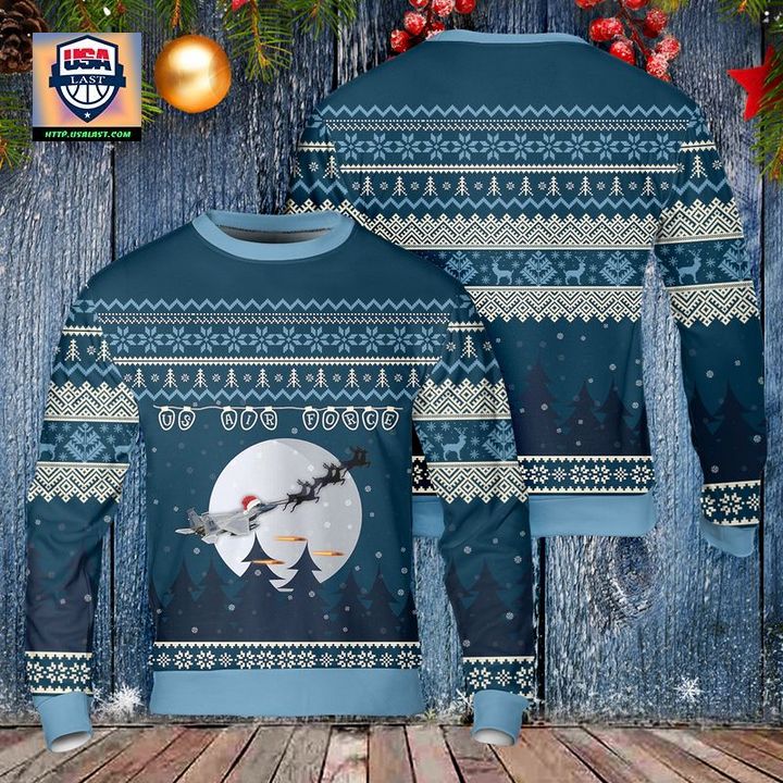 US Air Force McDonnell Douglas F-15 Eagle Christmas Sweater 3D