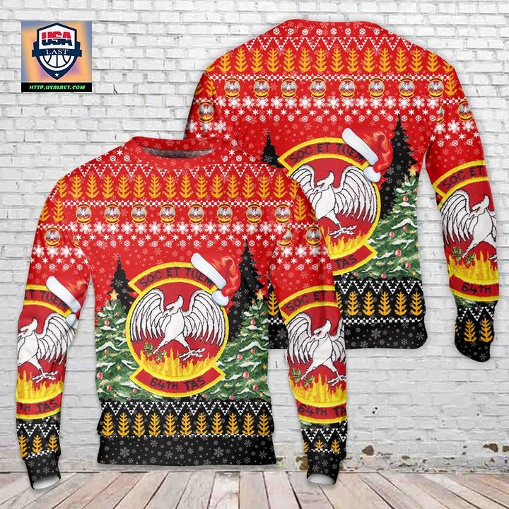 US Air Force Reserves 64th Tactical Airlift Squadron Christmas Sweater 3D