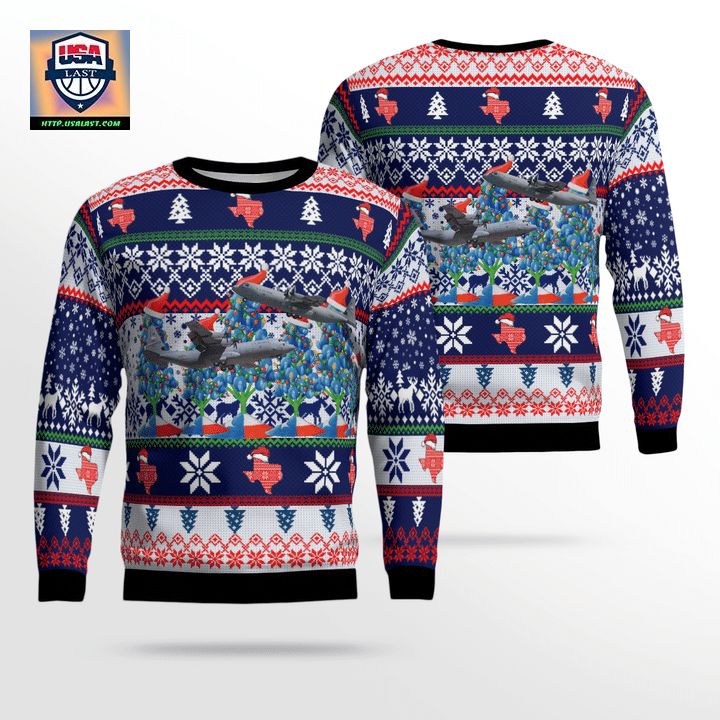 US Air Force Texas Air National Guard C-130J Christmas AOP Sweater