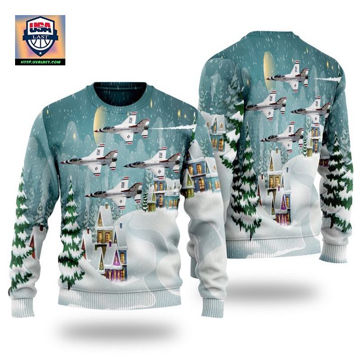 US Air Force Thunderbirds Christmas Sweater 3D