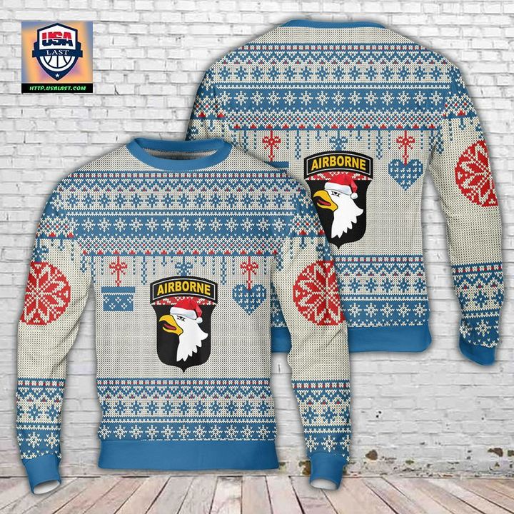 US Army 101st Airborne Division Christmas Sweater 3D