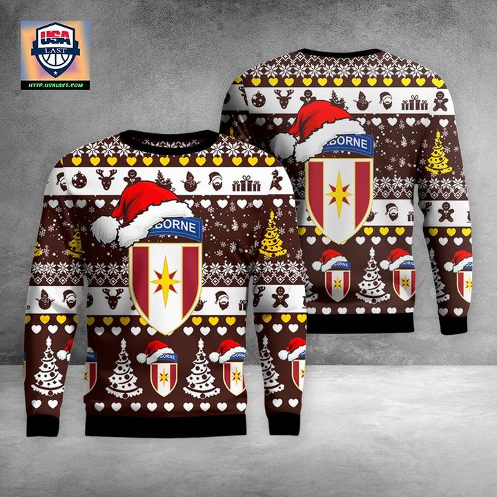 US Army 44th Medical Brigade Airborne Christmas AOP Sweater