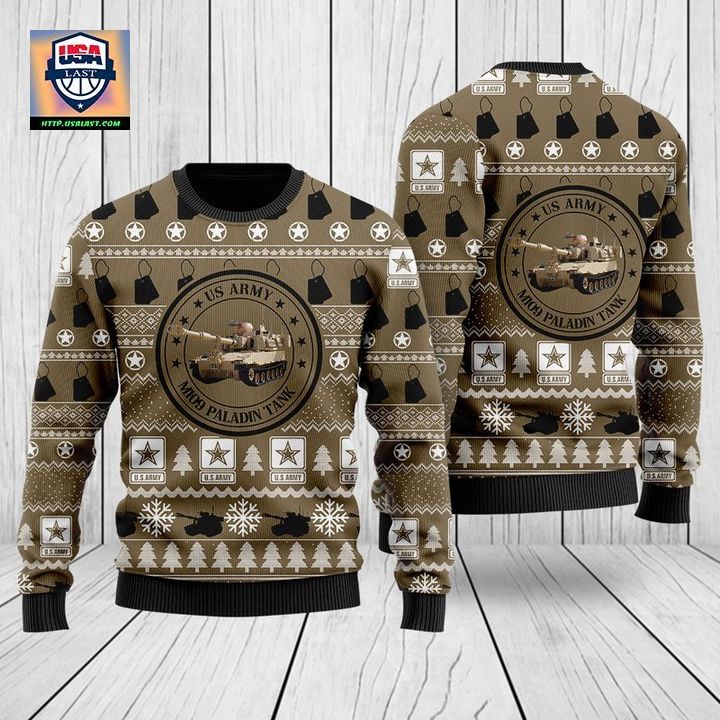 US Army M109 Paladin Tank Christmas Sweater 3D