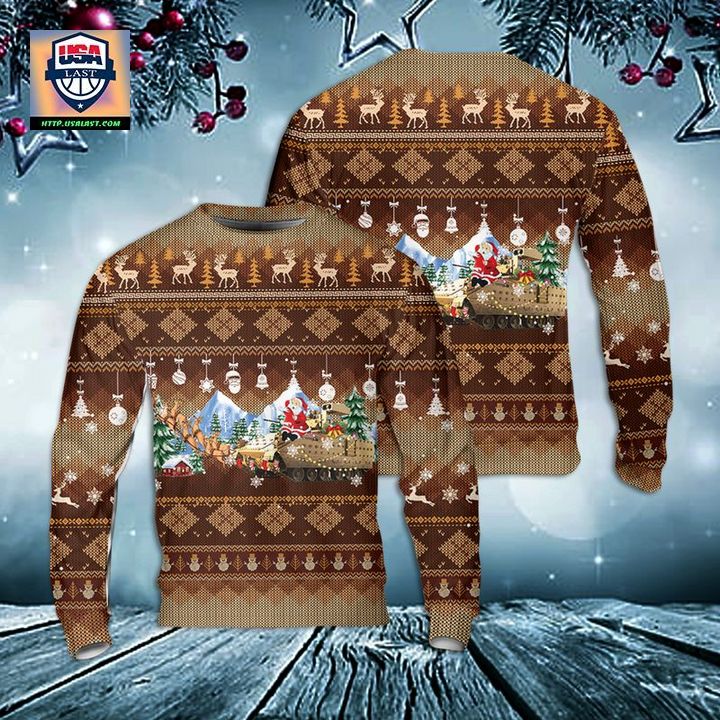 US Army M2A3 Bradley Christmas AOP Sweater