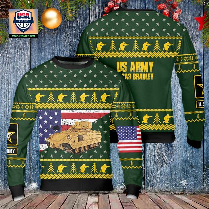 US Army M2A3 Bradley Christmas Sweater 3D AW31