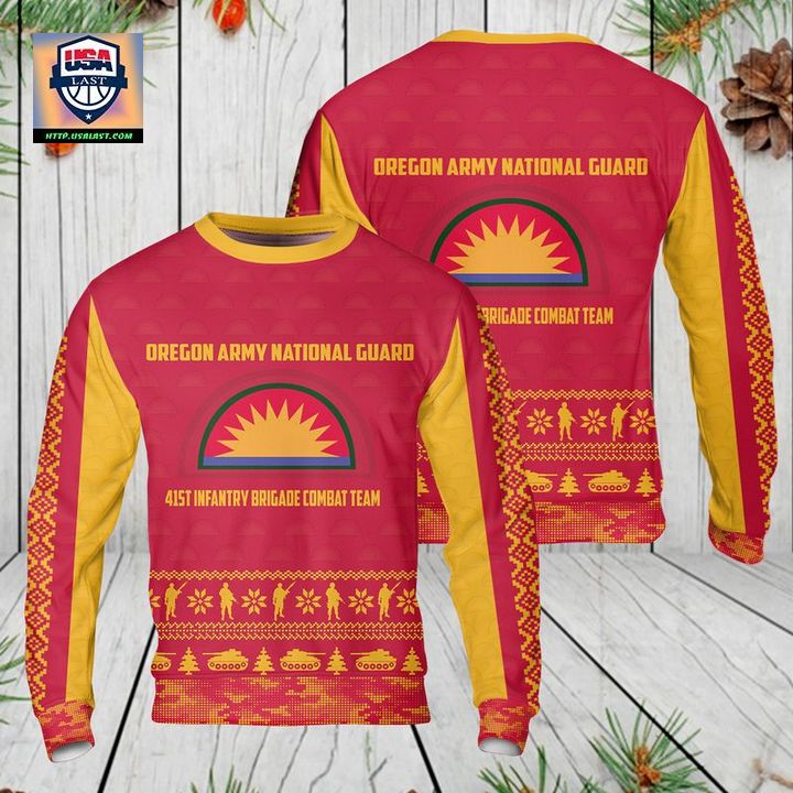 US Army Oregon Army National Guard 41st Infantry Brigade Combat Team Christmas Sweater 3D