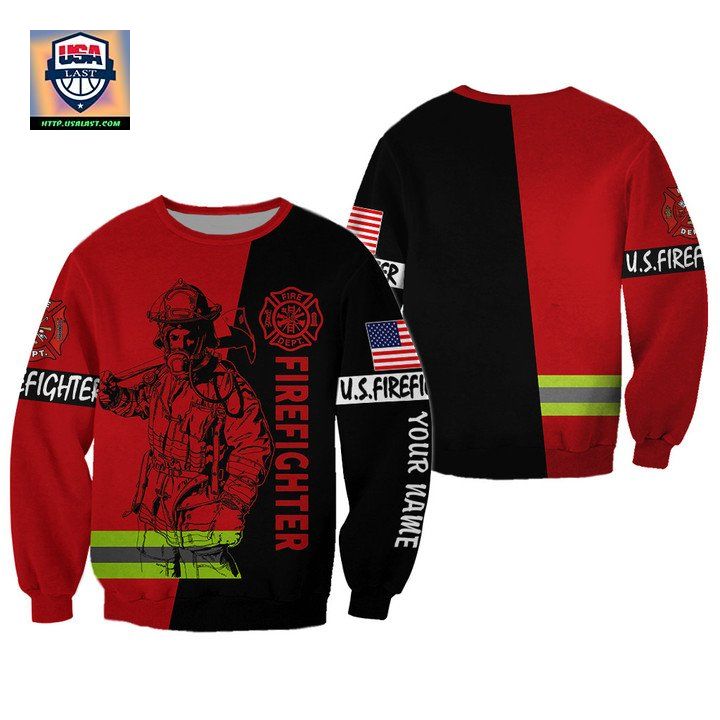 Us Firefighter Personalized Name 3D Sweater