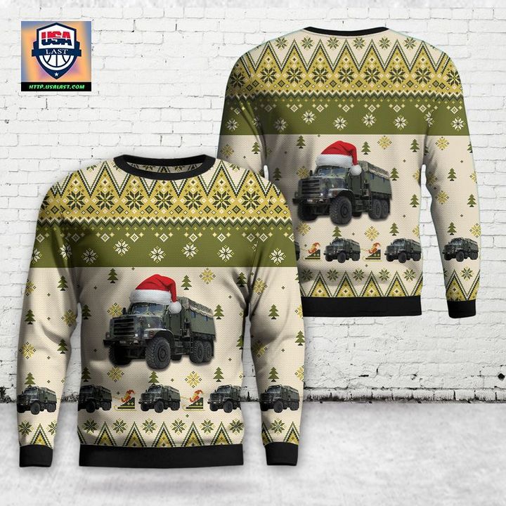 US Marine Corps Medium Tactical Vehicle Replacement MTVR Christmas Sweater 3D