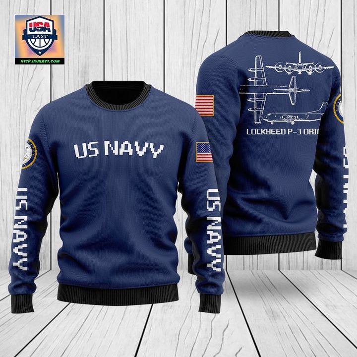 US Navy Lockheed P-3 Orion Christmas Sweater 3D