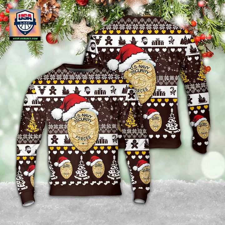 US Navy Security Forces NSF Badge Christmas AOP Sweater