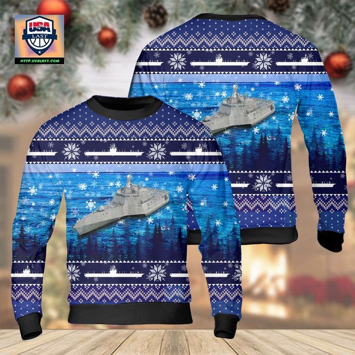 US Navy USS Independence LCS-2 Christmas AOP Sweater