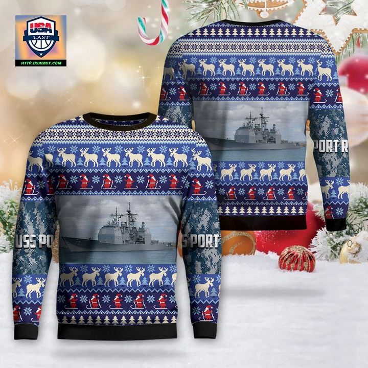 US Navy USS Port Royal Christmas Sweater 3D