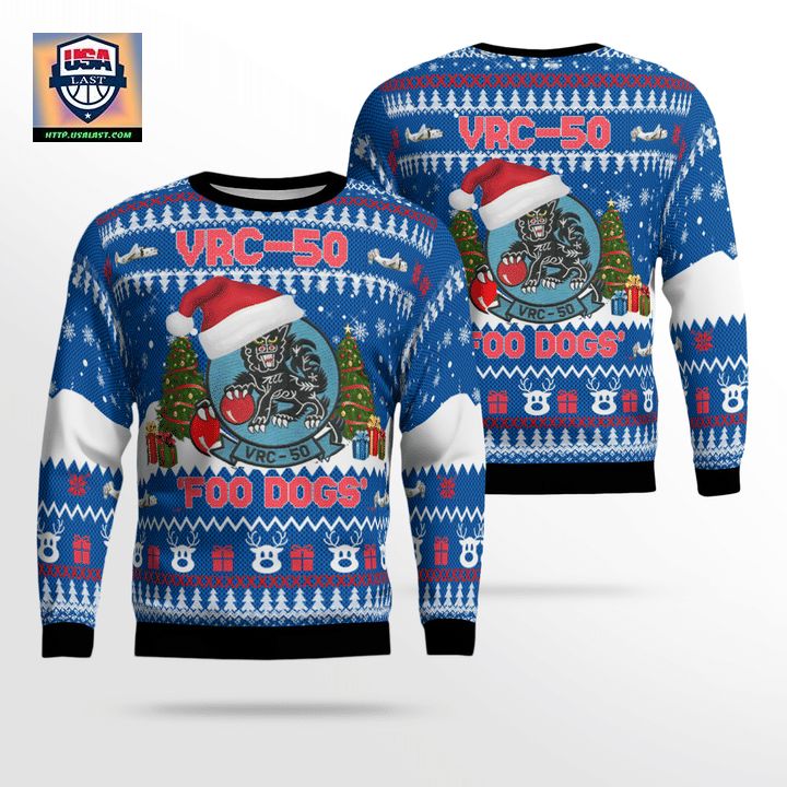 US Navy VRC-50 Foo Dogs Christmas Sweater 3D