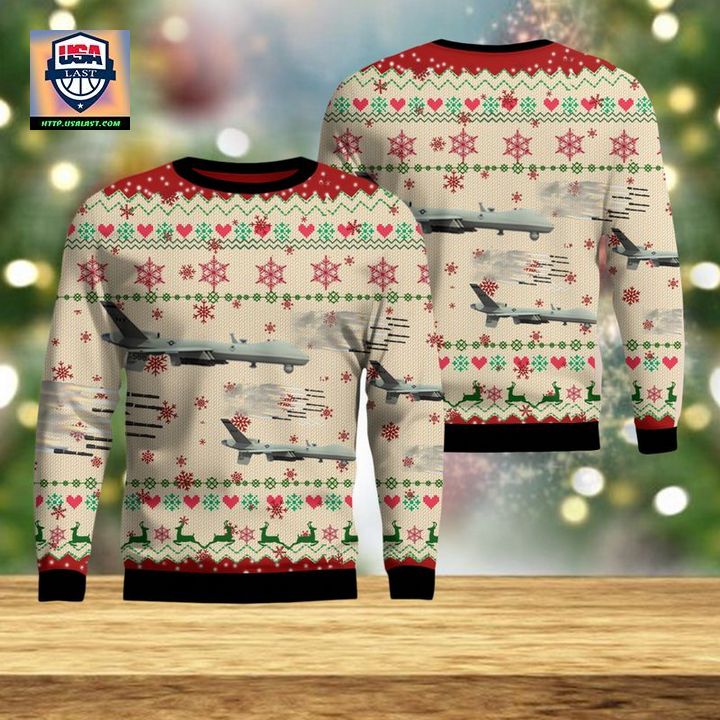 USAF General Atomics MQ-9 Reaper Chritmas AOP Sweater