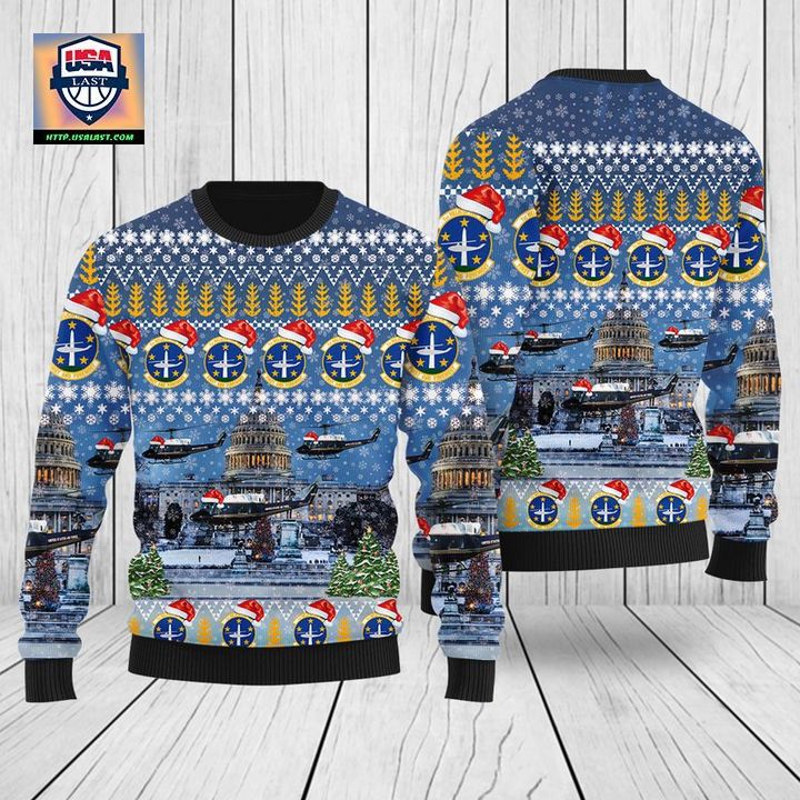 USAF UH-1N 1st Helicopter Squadron Christmas Sweater 3D