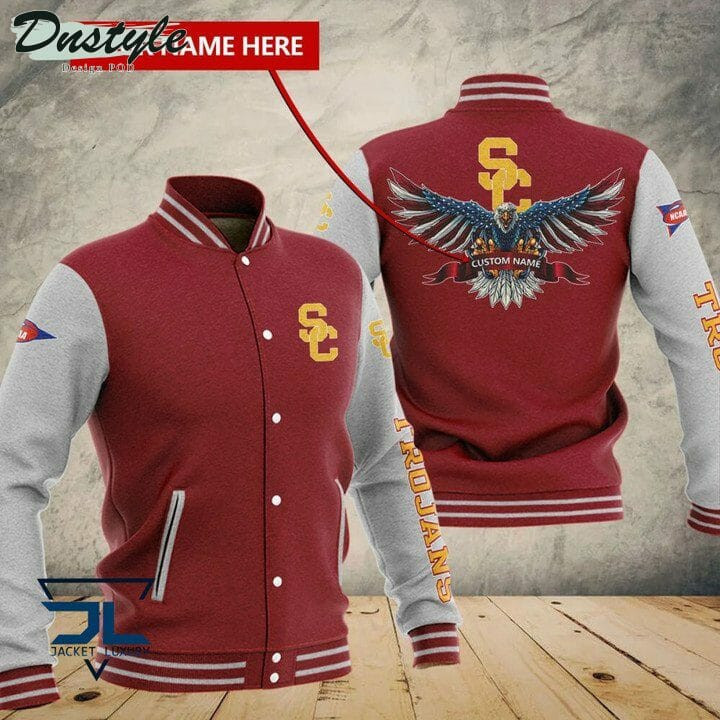 USC Trojans Personalized Name Red Varsity Baseball Jacket for Men & Women | NCAA Team Fan Gift
