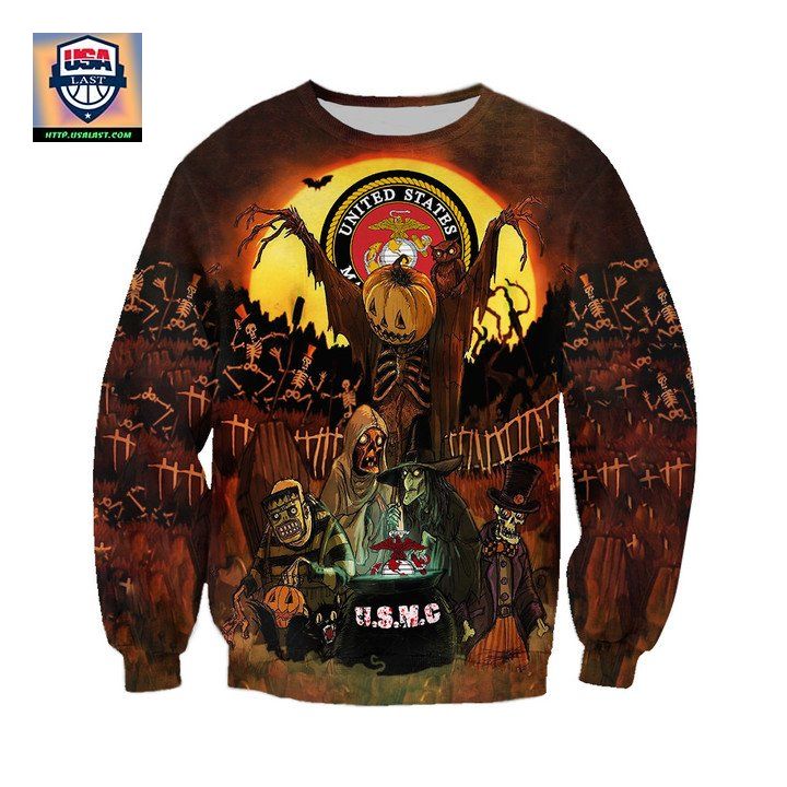 Usmc Mummy Grave Halloween 3D Sweater