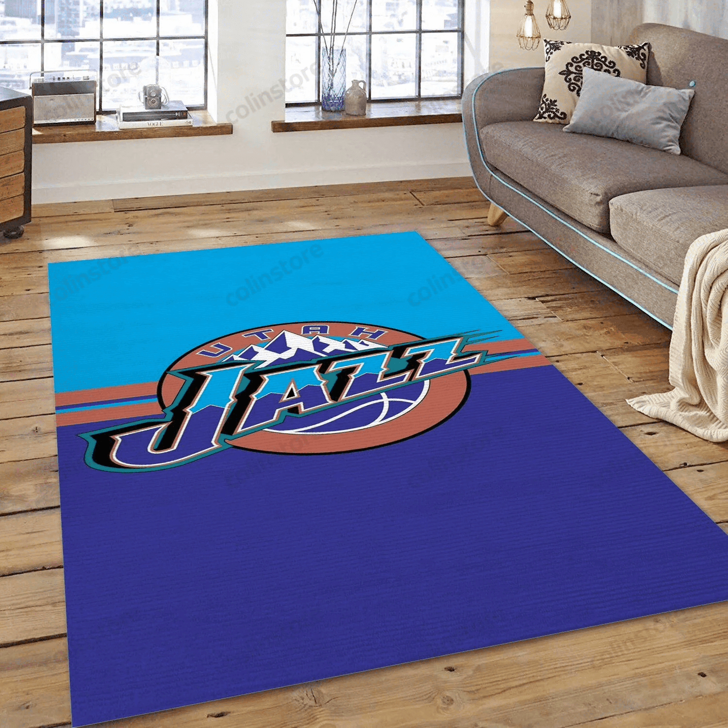 Utah Jazz 3D Rectangle Area Rug – Full Print Carpet For Living Room & Bedroom Home Decor