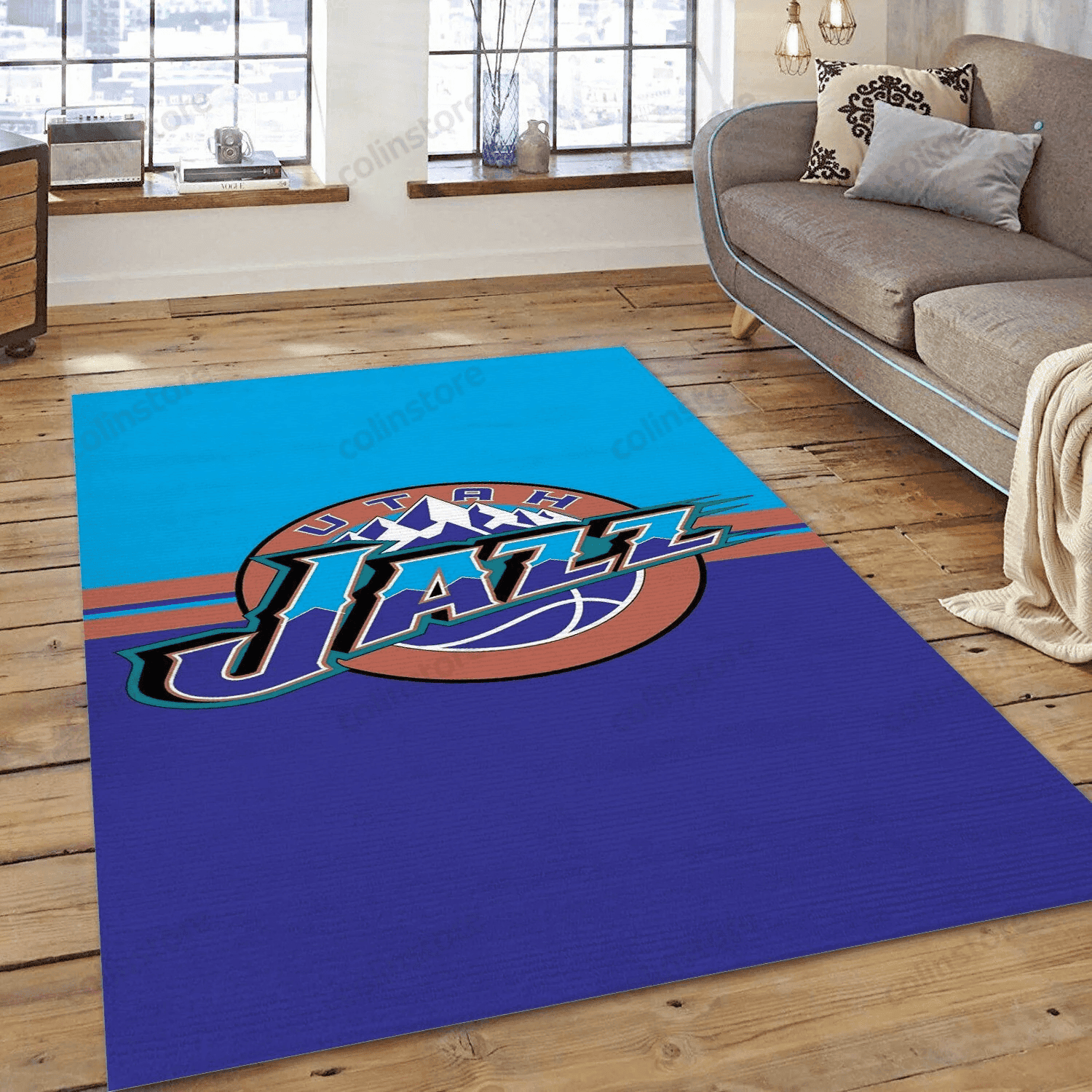 Utah Jazz 3D Rectangle Area Rug – Full Print Carpet For Living Room & Bedroom Home Decor
