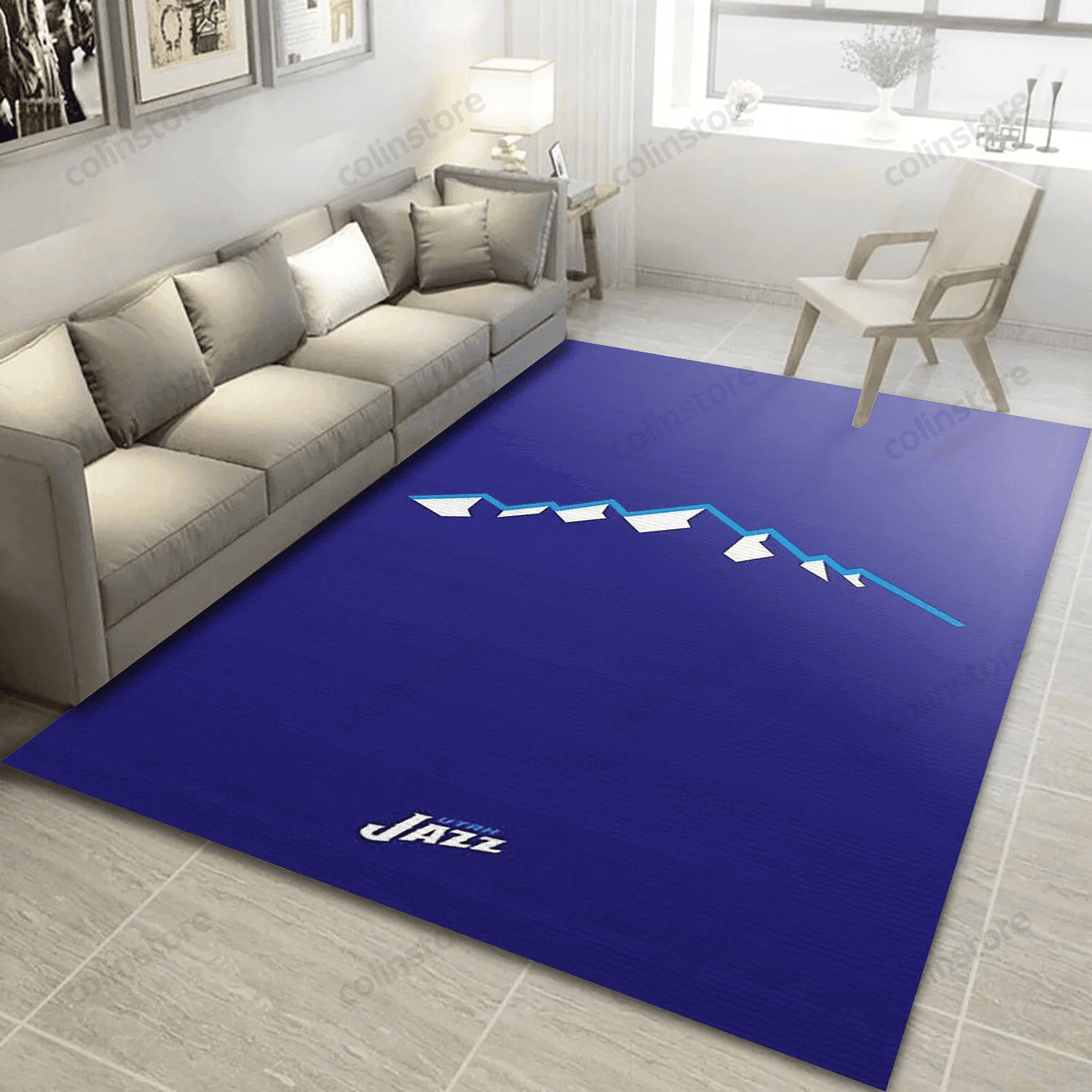 Utah Jazz Blue Gifts 3D Rectangle Area Rug – Full Print Carpet For Living Room & Bedroom Home Decor