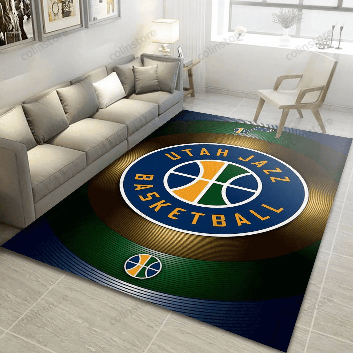 Utah Jazz Gifts 3D Rectangle Area Rug – Full Print Carpet For Living Room & Bedroom Home Decor