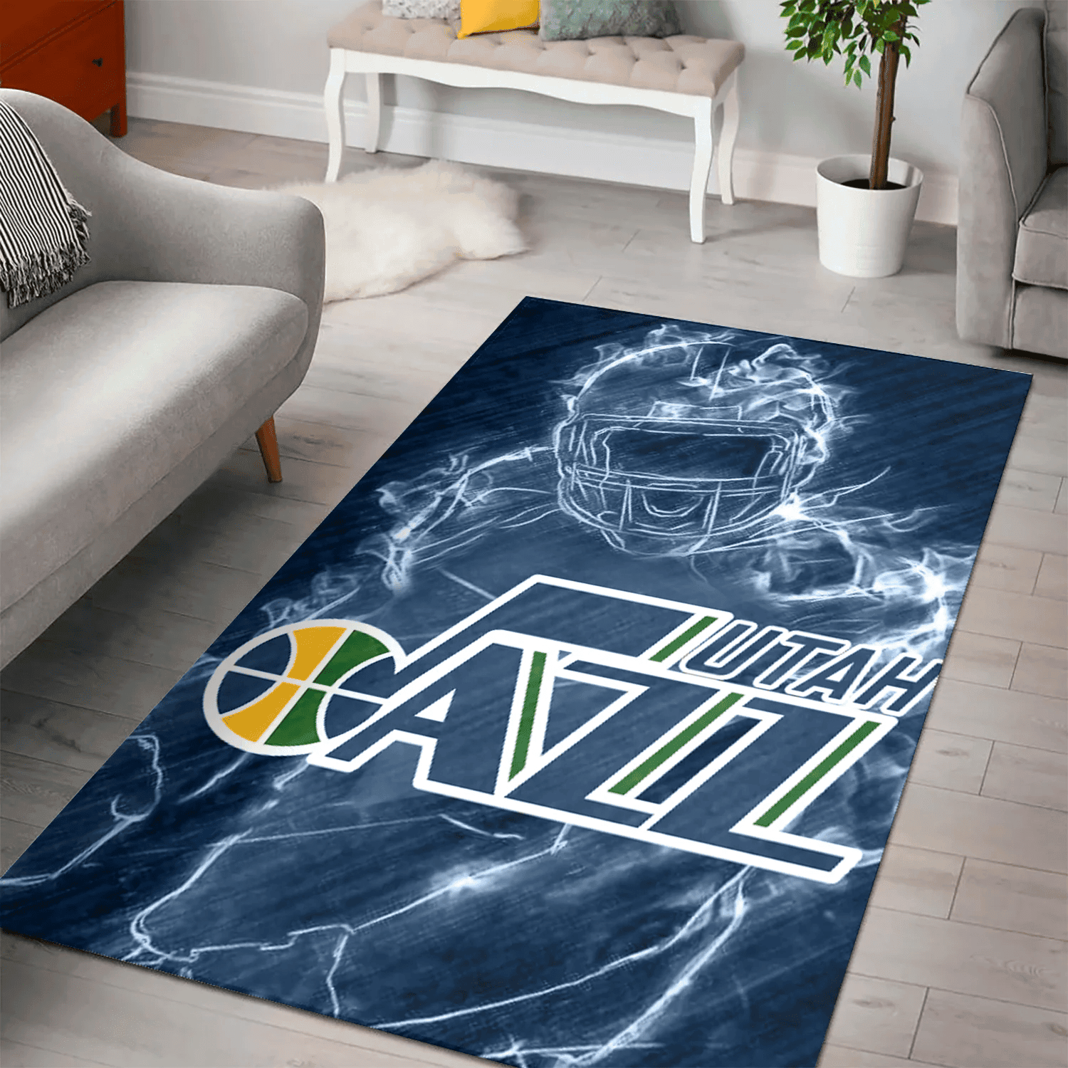 Utah Jazz Legend 3D Full Print Rectangle Area Rug – Full Print Carpet For Living Room & Bedroom Home Decor