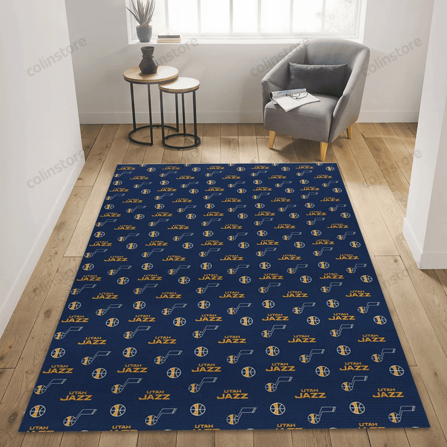 Utah Jazz Patterns 1 Rectangle Area Rug – Full Print Carpet For Living Room & Bedroom Home Decor