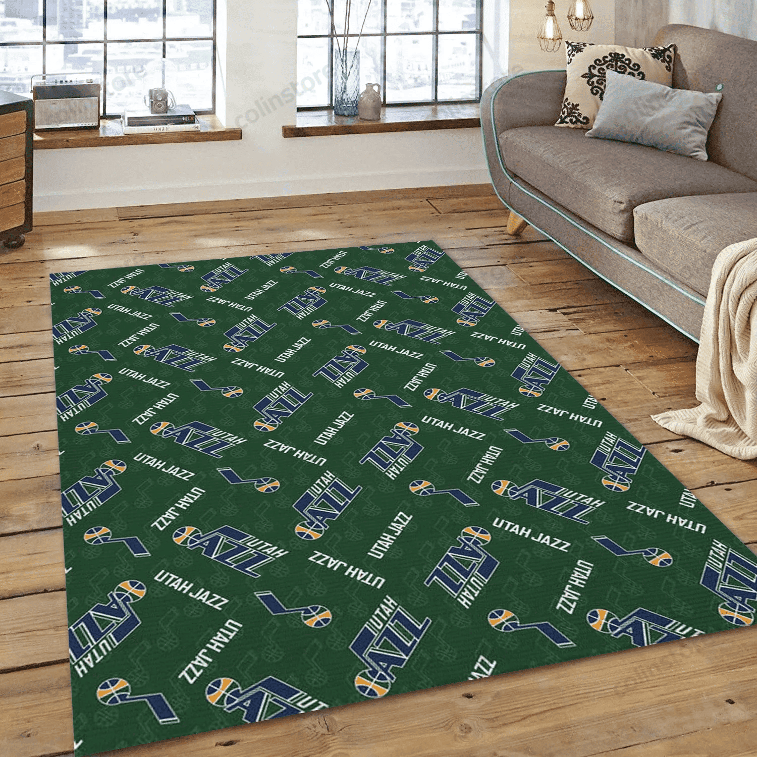 Utah Jazz Patterns 3 Rectangle Area Rug – Full Print Carpet For Living Room & Bedroom Home Decor