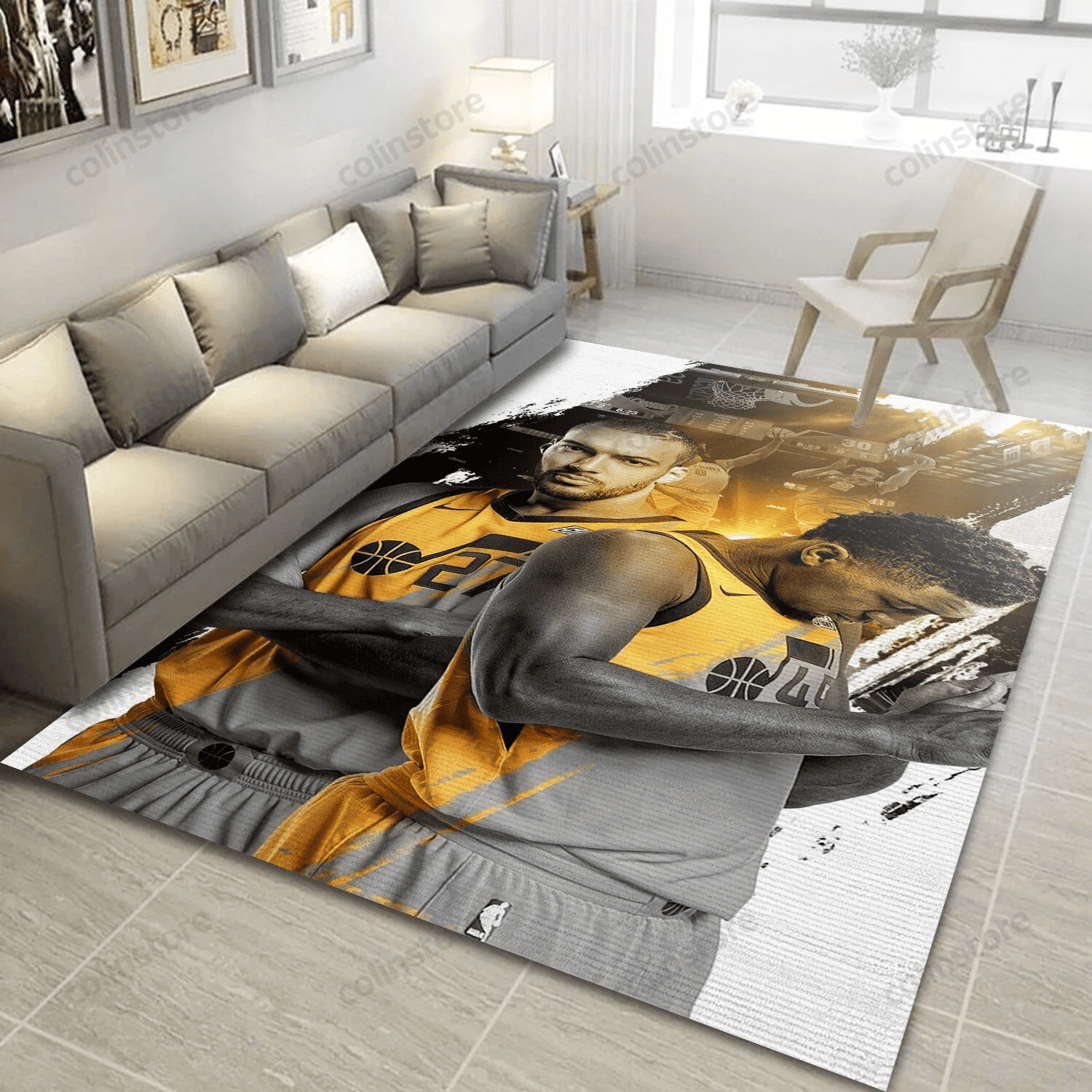 Utah Jazz Players 3D Rectangle Area Rug – Full Print Carpet For Living Room & Bedroom Home Decor