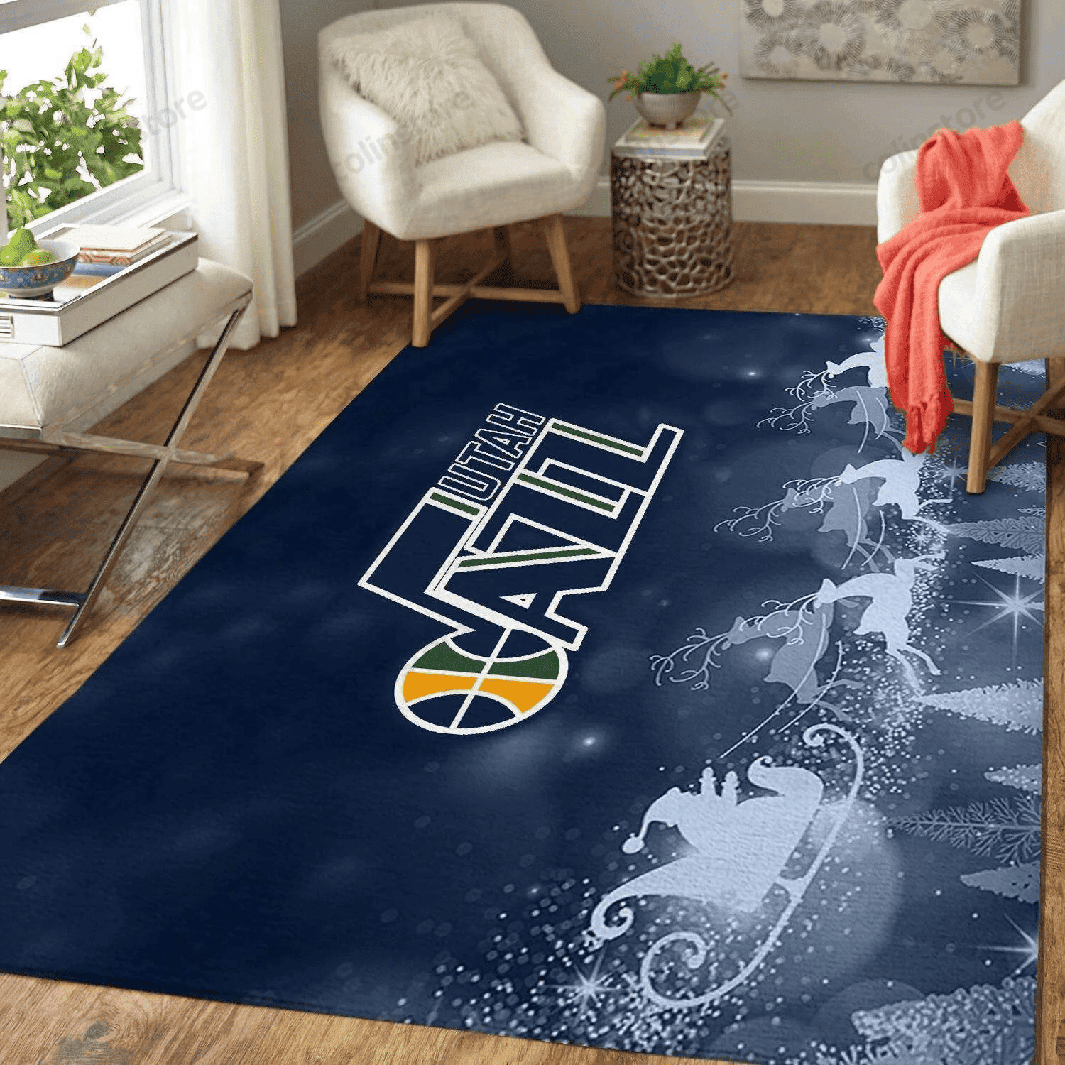 Utah Jazz Rectangle Area Rug – Full Print Carpet For Living Room & Bedroom Home Decor