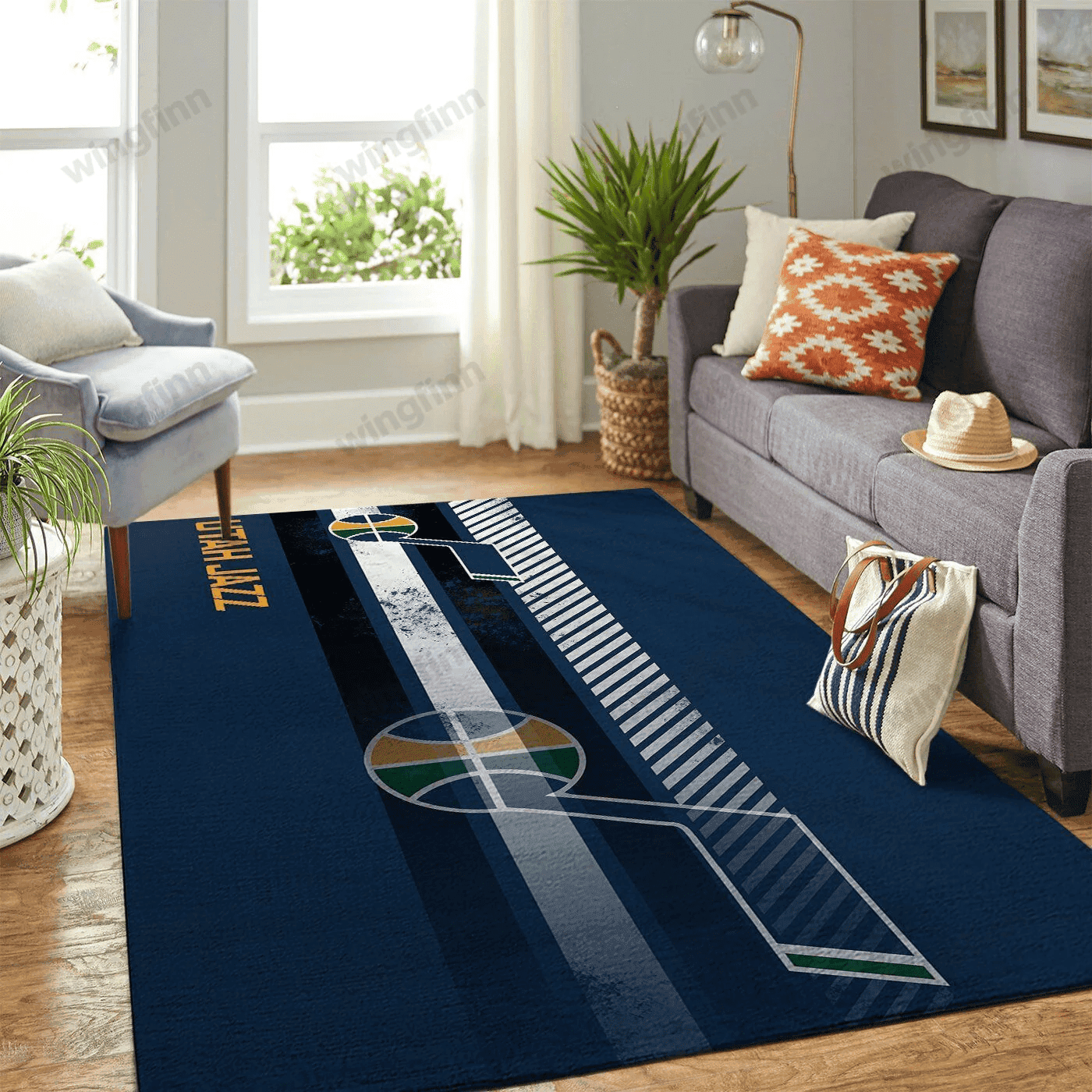 Utah Jazz Rectangle Area Rug – Full Print Carpet For Living Room & Bedroom Home Decor