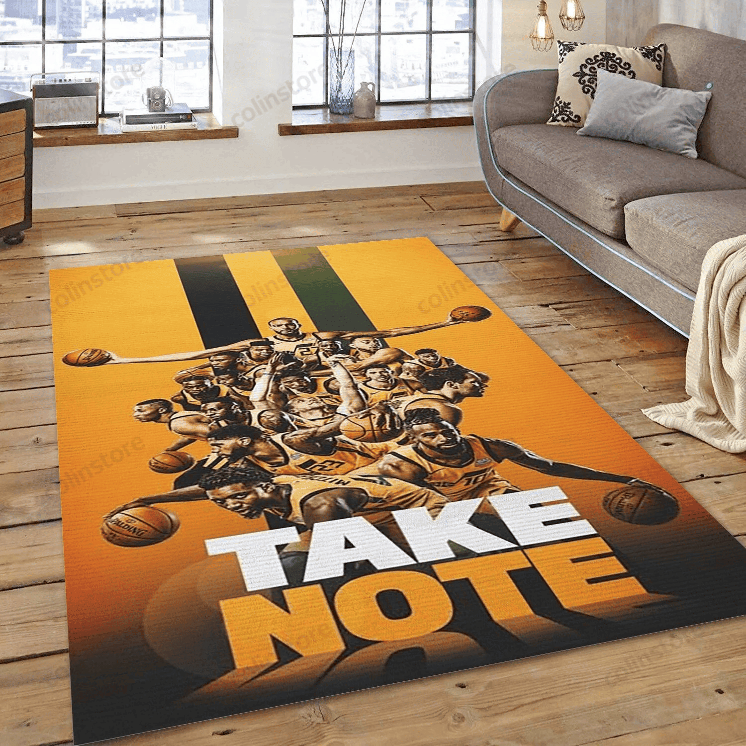 Utah Jazz Take Note Area Rectangle Area Rug – Full Print Carpet For Living Room & Bedroom Home Decor