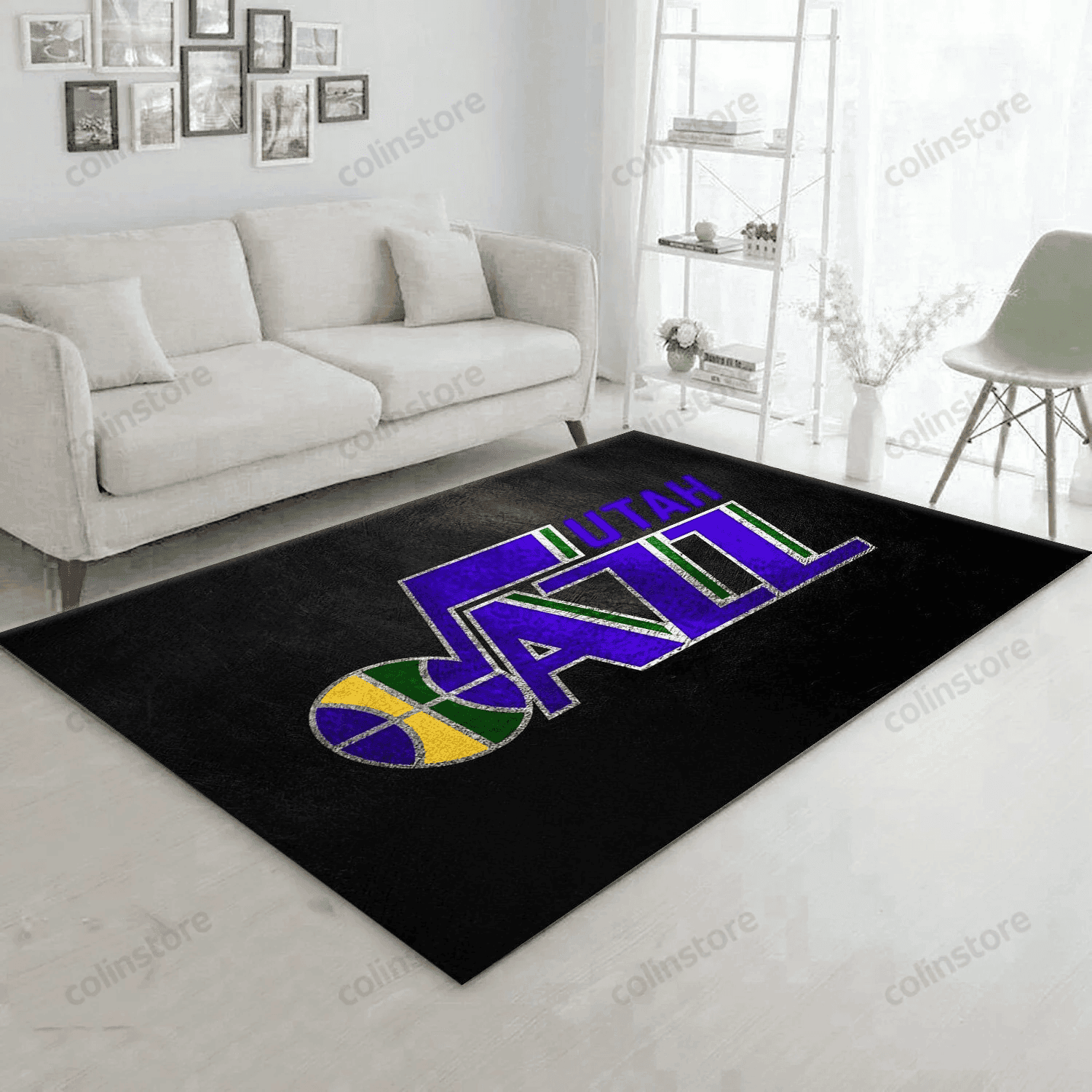 Utah Jazz Team Rectangle Area Rug – Full Print Carpet For Living Room & Bedroom Home Decor