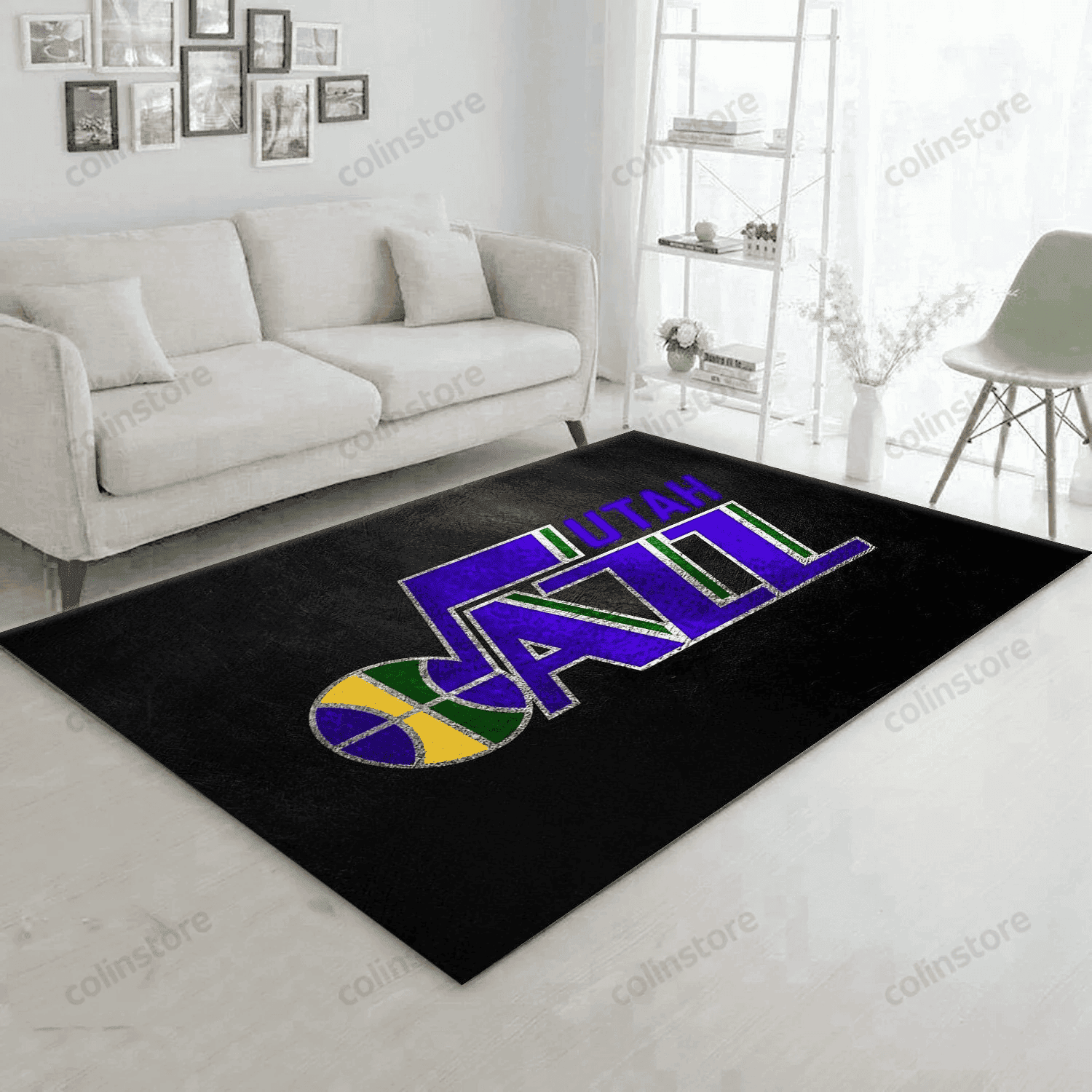 Utah Jazz Team Rectangle Area Rug – Full Print Carpet For Living Room & Bedroom Home Decor