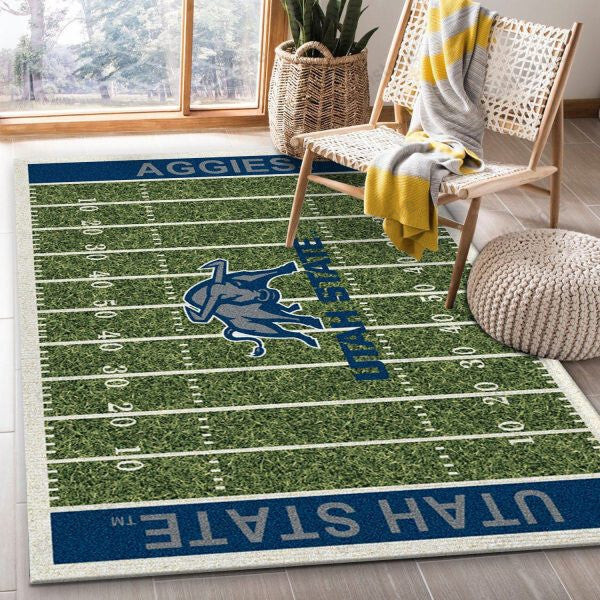 Utah State Aggies Team Home Field 3D Rectangle Area Rug – Full Print Carpet For Living Room & Bedroom Home Decor