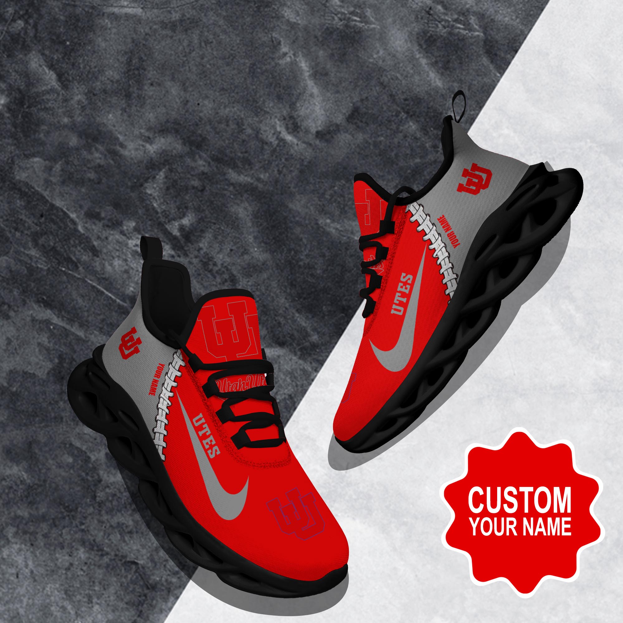 Utah Utes Max Soul Shoes Sneakers for Men And Women – NCAA Fan Shoes, Team Sneakers