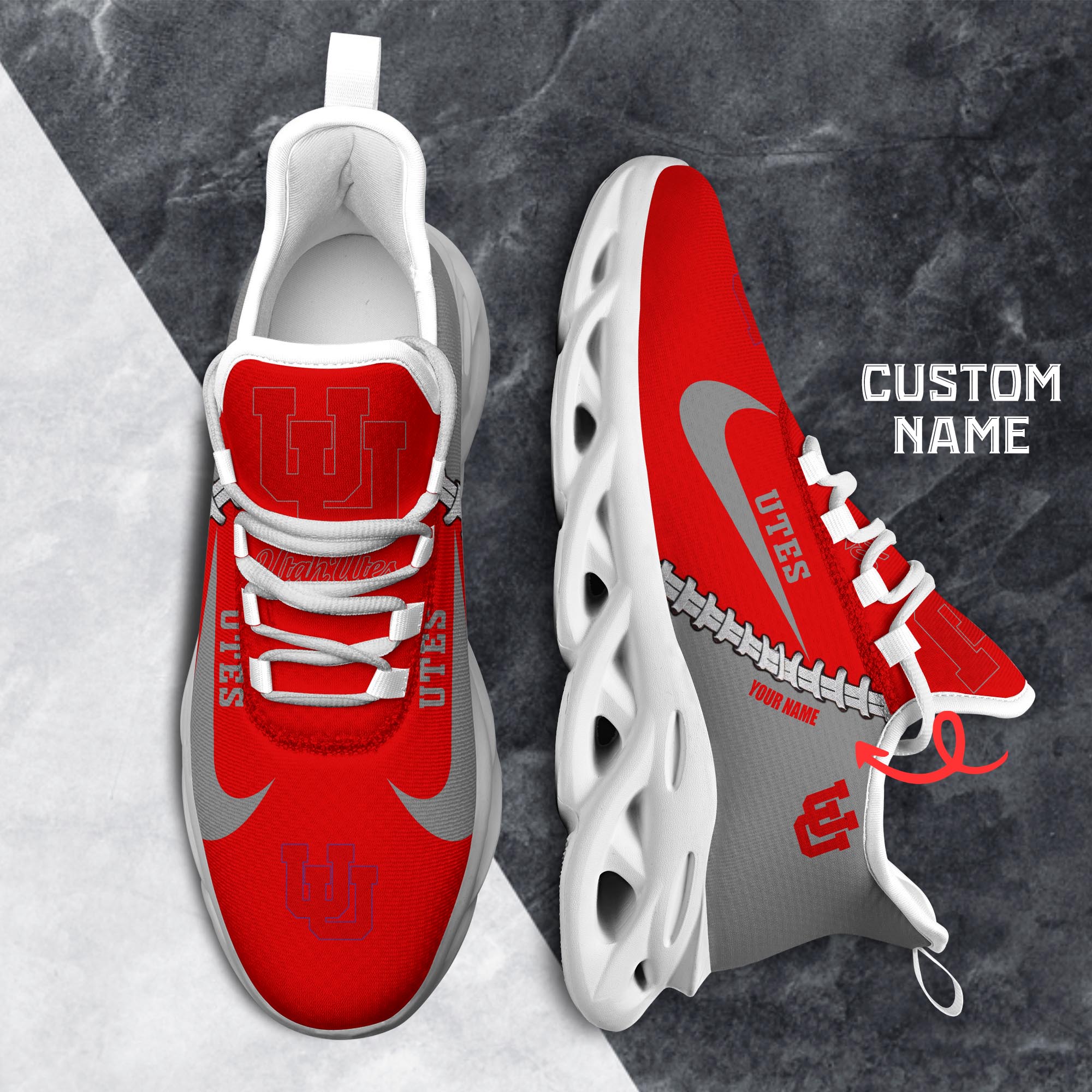 Utah Utes Max Soul Shoes Sneakers for Men And Women – NCAA Fan Shoes, Team Sneakers - Image 6