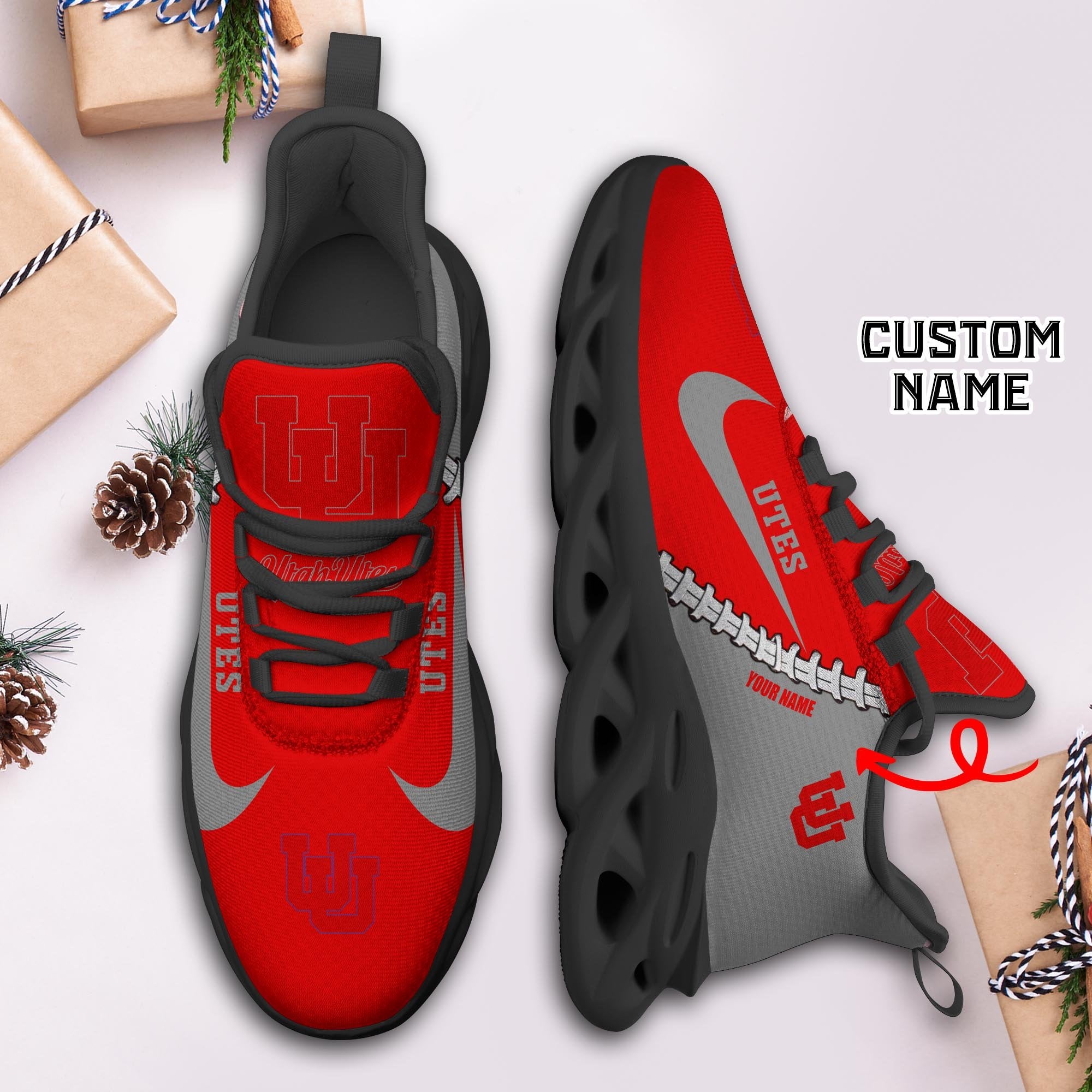 Utah Utes Max Soul Shoes Sneakers for Men And Women – NCAA Fan Shoes, Team Sneakers - Image 3