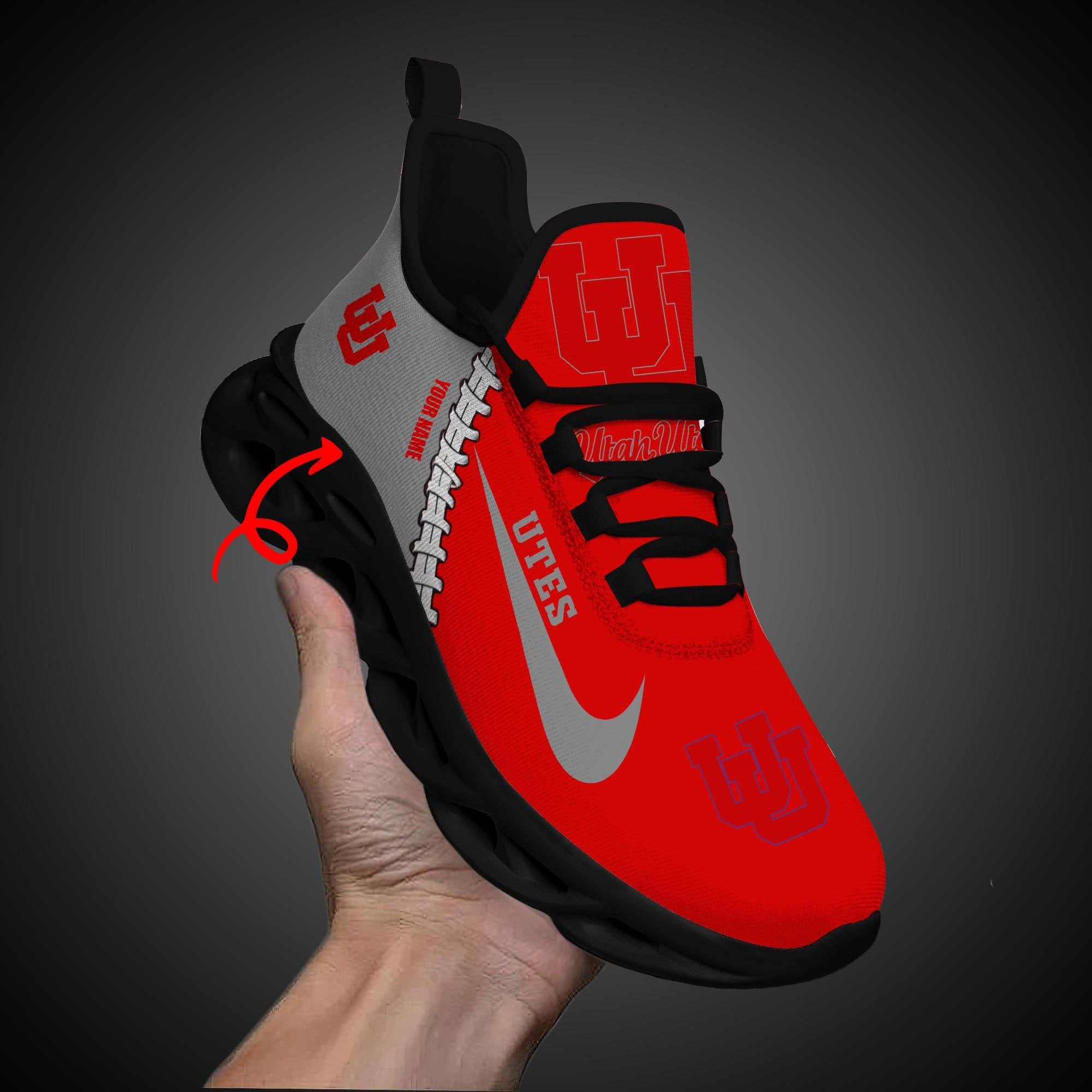 Utah Utes Max Soul Shoes Sneakers for Men And Women – NCAA Fan Shoes, Team Sneakers - Image 7