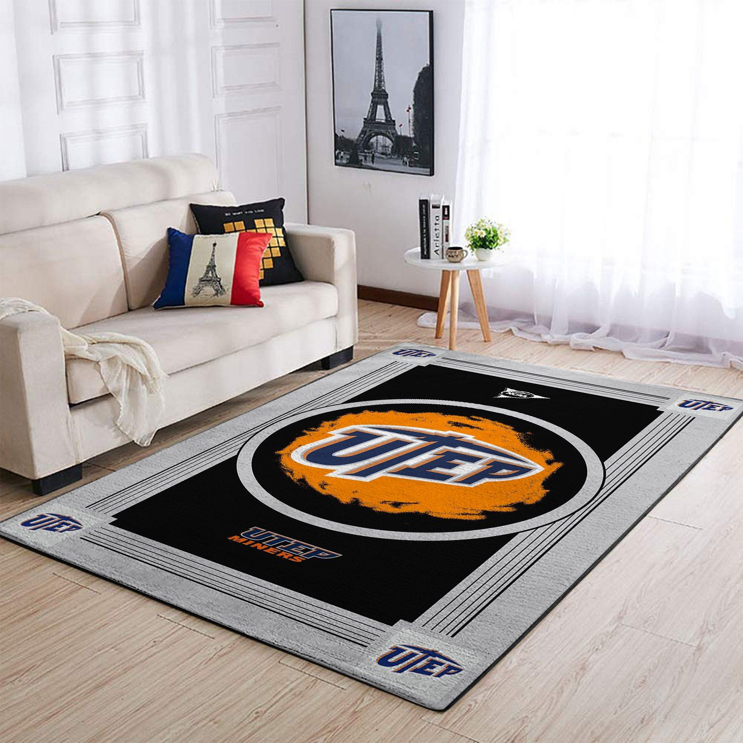 Utep Miners Team Logo Nice Gift Rectangle Area Rug – Full Print Carpet For Living Room & Bedroom Home Decor