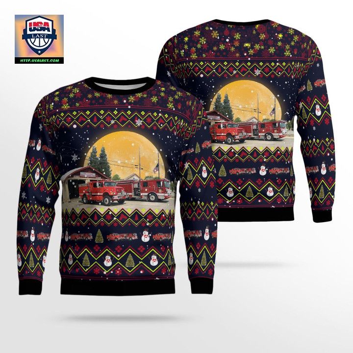 Valley Springs California Calaveras Consolidated Fire Protection District Christmas Sweater 3D