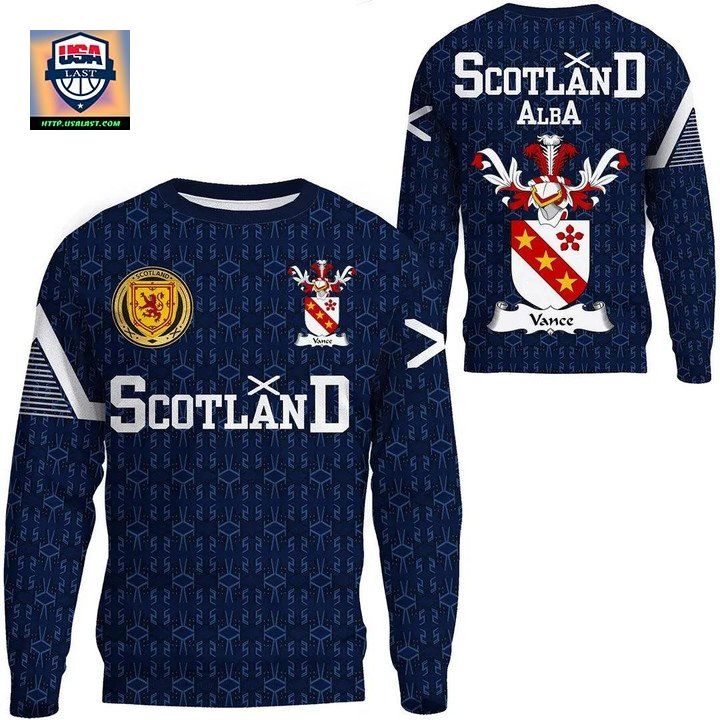 Vance Family Crest Sweater Scottish Home 1991 Style 