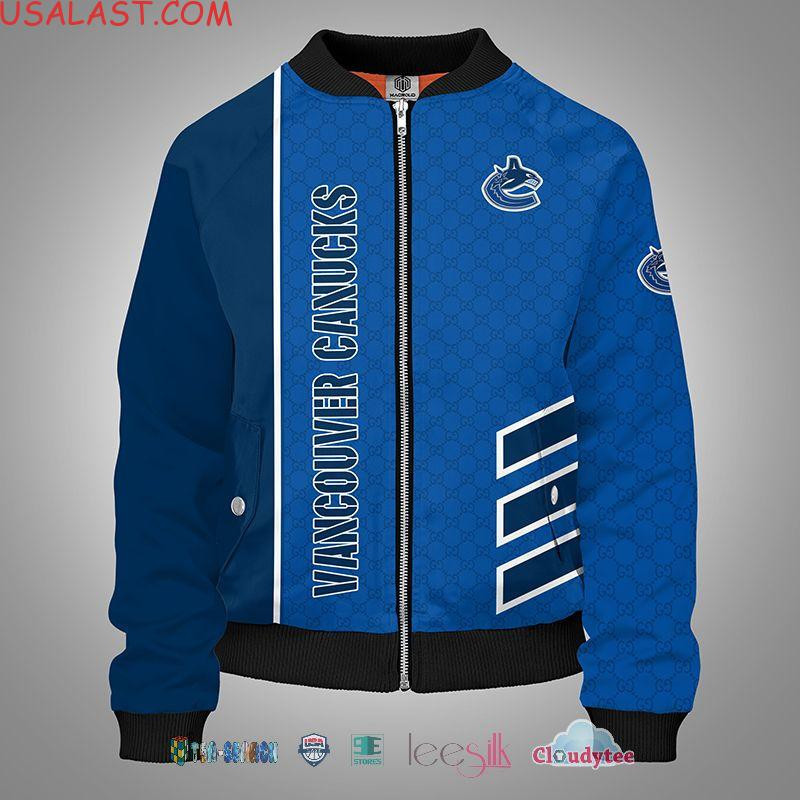 Vancouver Canucks Blue Gc Edition Bomber Jacket | NHL Team Jacket for Men & Women | Hockey Fan Gift