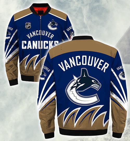 Vancouver Canucks Bomber Jacket | NHL Team Jacket for Men & Women | Hockey Fan Gift