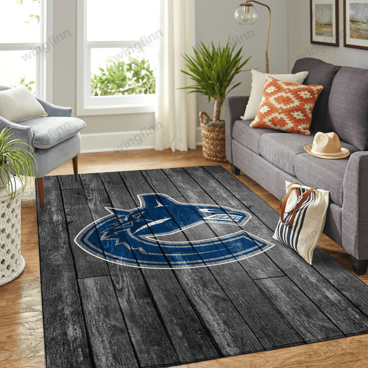 Vancouver Canucks Rectangle Area Rug – Full Print Carpet For Living Room & Bedroom Home Decor
