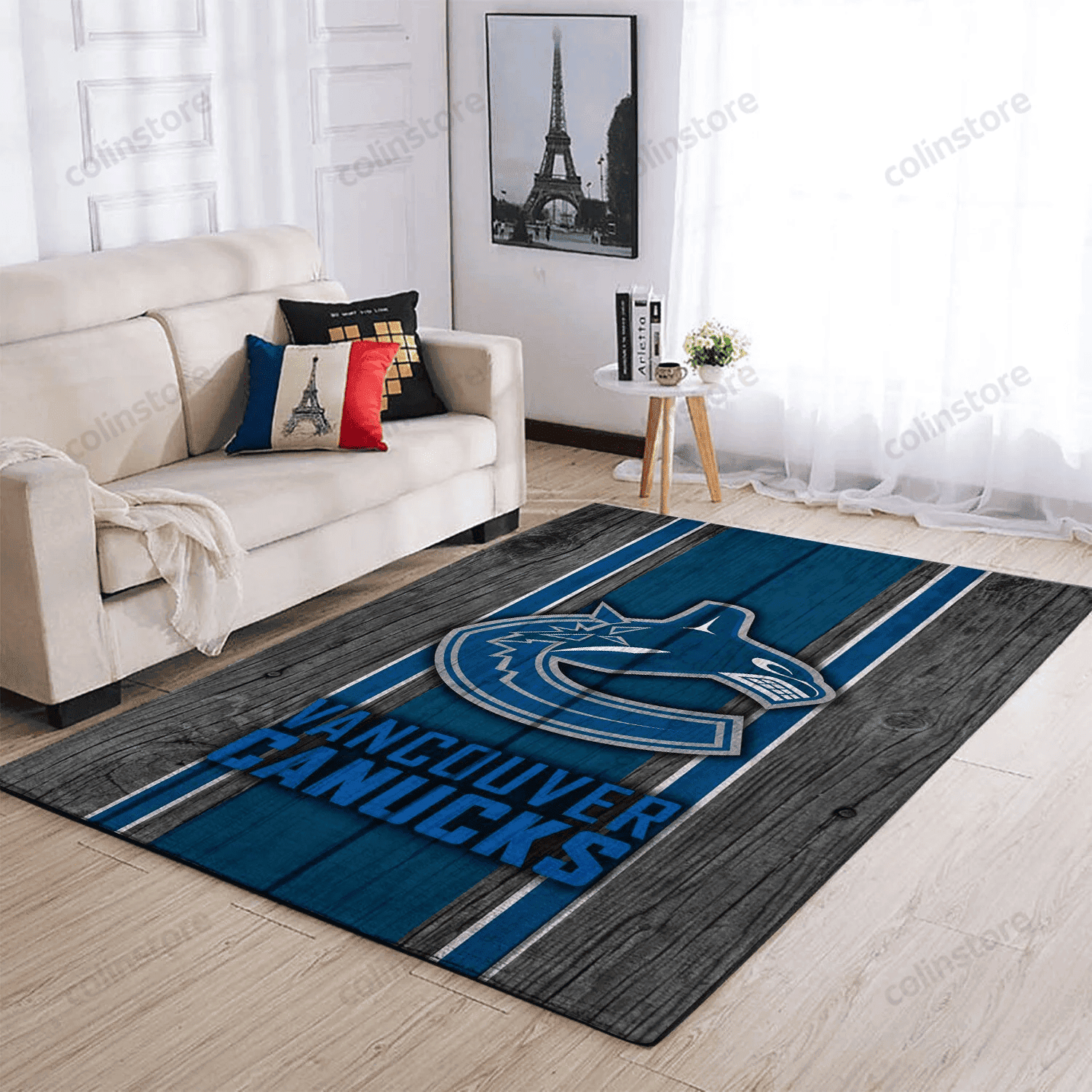 Vancouver Canucks Team Logo Rectangle Area Rug – Full Print Carpet For Living Room & Bedroom Home Decor