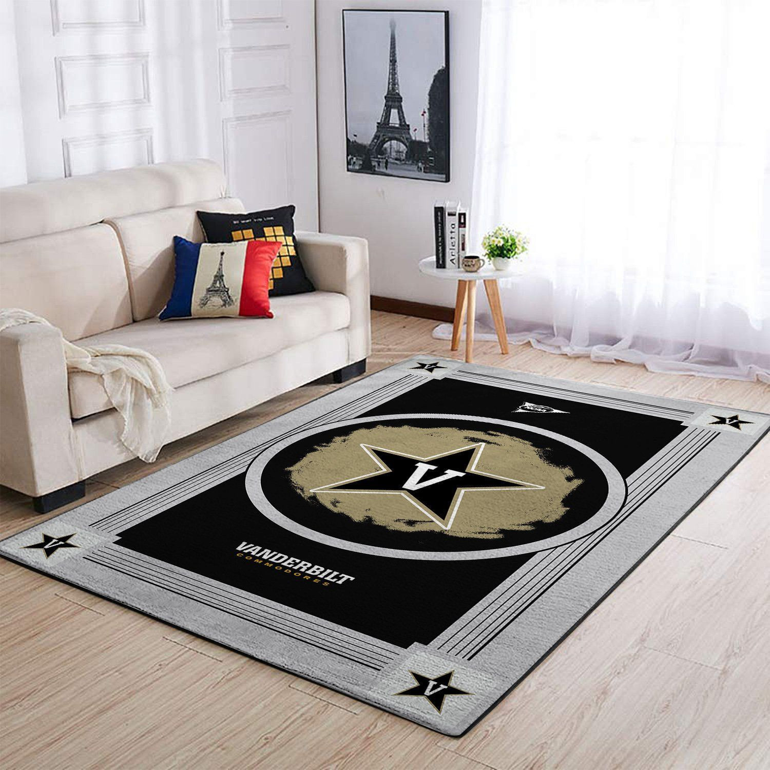 Vanderbilt Commodores Team Logo Nice Gift Rectangle Area Rug – Full Print Carpet For Living Room & Bedroom Home Decor